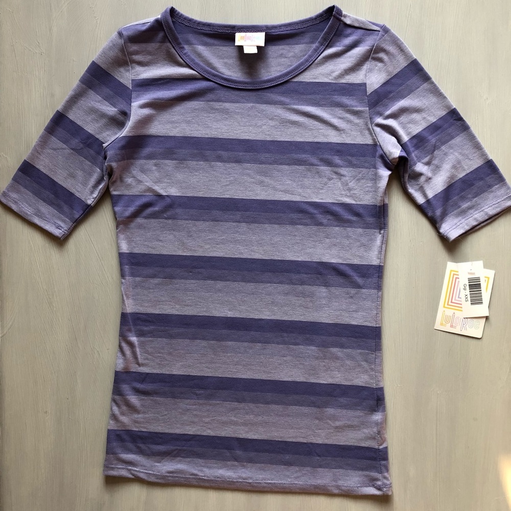 BNWT Lularoe purple striped Gigi top